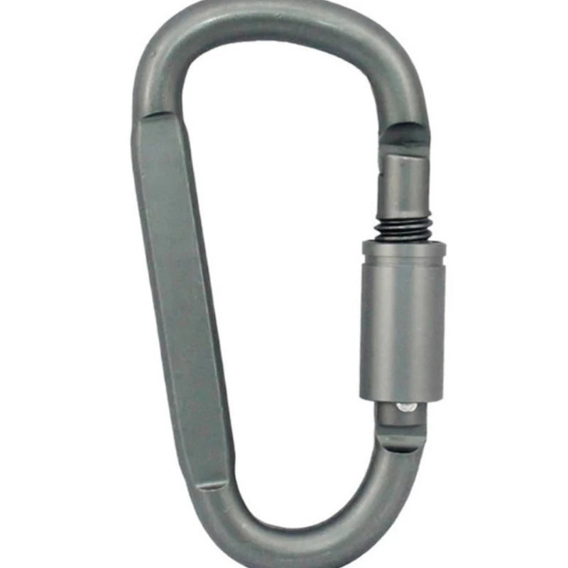 Tactical Steel D-Shape Carabiner Keychain Clip - Durable Multi-Use Hook for Outdoor Camping Gear, 80mm