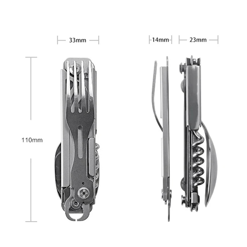 Multi-function Portable Camping Cutlery Set - Knife Fork Spoon