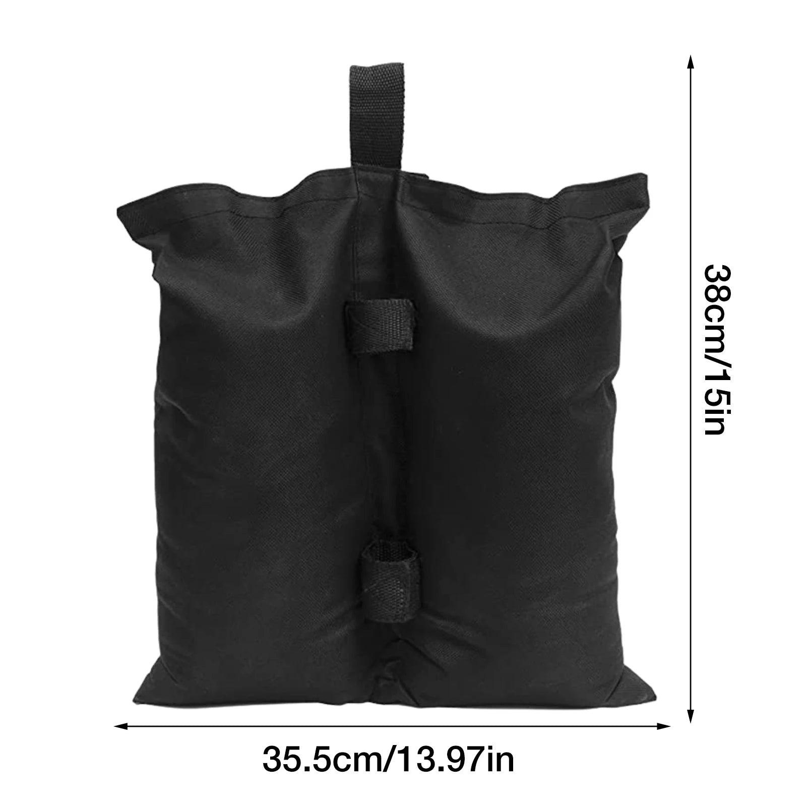 Heavy-Duty Portable Sandbag Weights for Tent Canopy and Patio Umbrella - 1680D Oxford, Black, Set of 4
