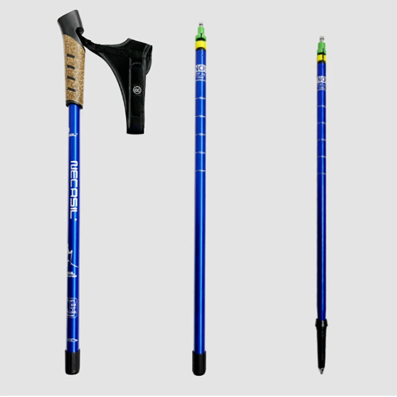 2PCS Nordic Walking Poles with Ergonomic Cork Handle, 7075 Aluminum Alloy, Adjustable from 24.8" to 53.1"