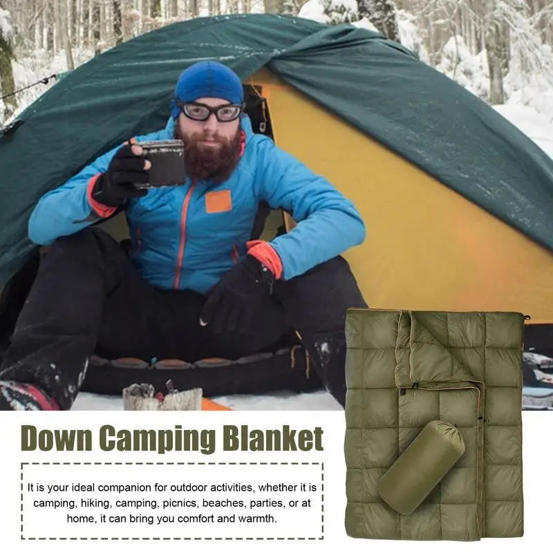 Soft Lightweight Down Camping Blanket Waterproof for Cold Weather Travel and Hiking Packable Outdoor Comfort