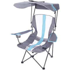 Original Foldable Canopy Chair - Grey and Light Blue Portable Shade Seating