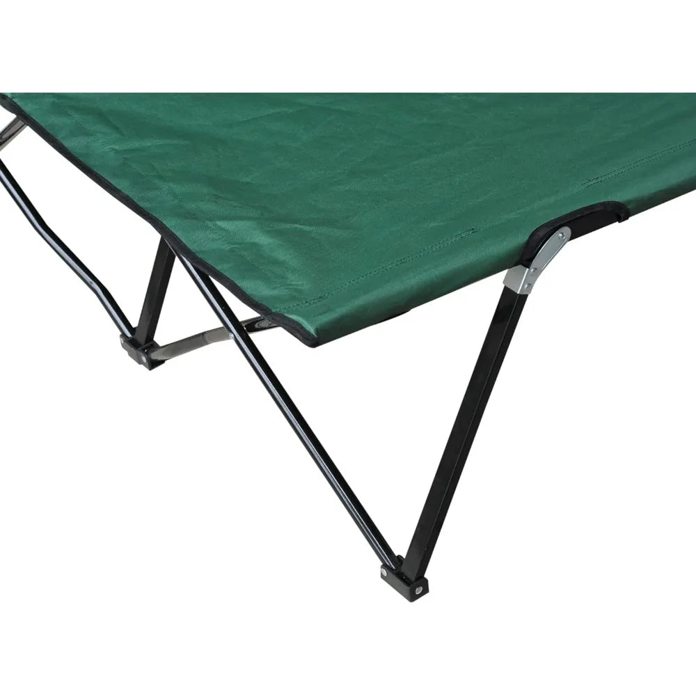2-Person Folding Camping Cot | Extra Wide Outdoor Sleeping Cot with Carry Bag | Elevated Camping Bed