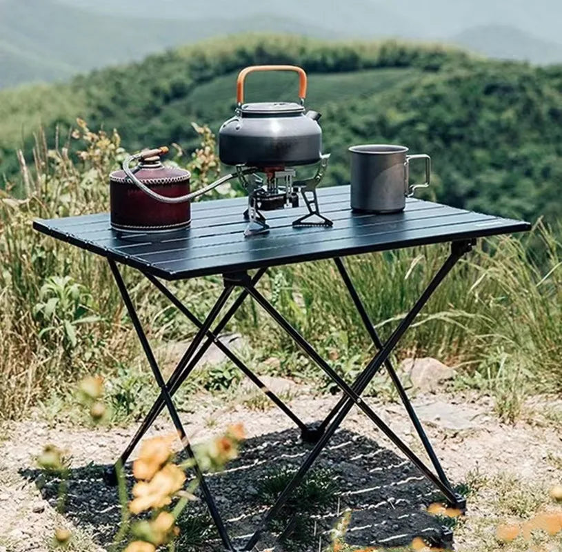 Portable Aluminum Camping Table, Lightweight Folding Design, 15.7" x 13.8"
