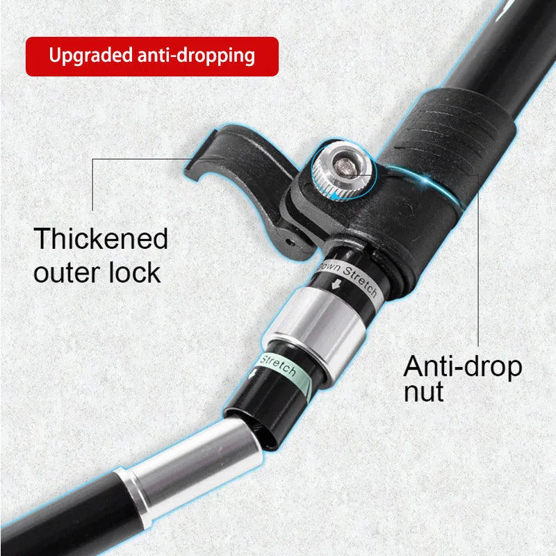 5-Section Aluminum Alloy Telescopic Folding Trekking Poles with EVA Grip, Adjustable 43"-51"