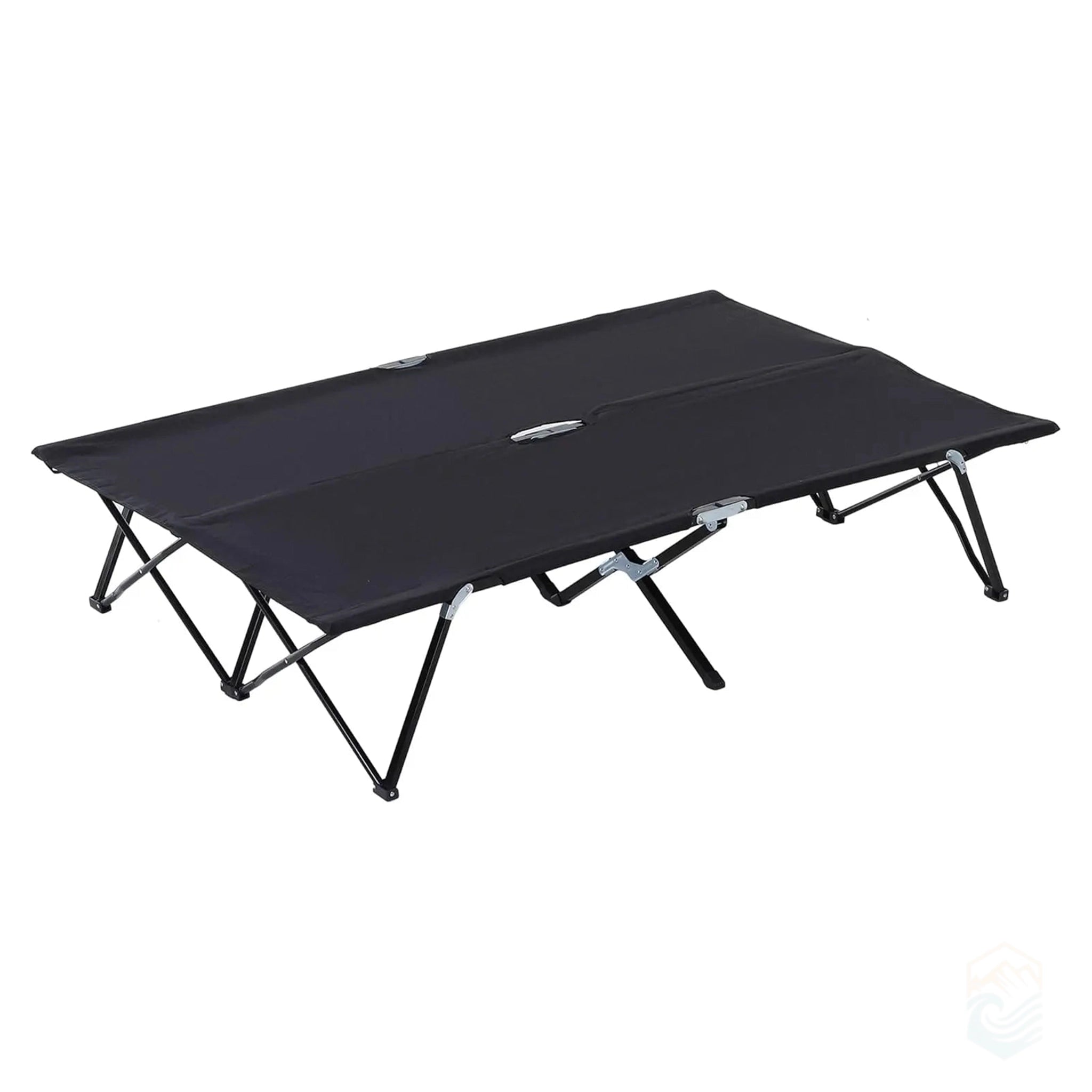 2-Person Folding Camping Cot | Extra Wide Outdoor Sleeping Cot with Carry Bag | Elevated Camping Bed