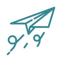 paper plane with swirls at the end for take off.