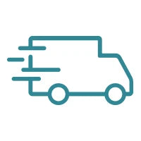 Icon of a box truck with speed lines for free delivery on orders over $50