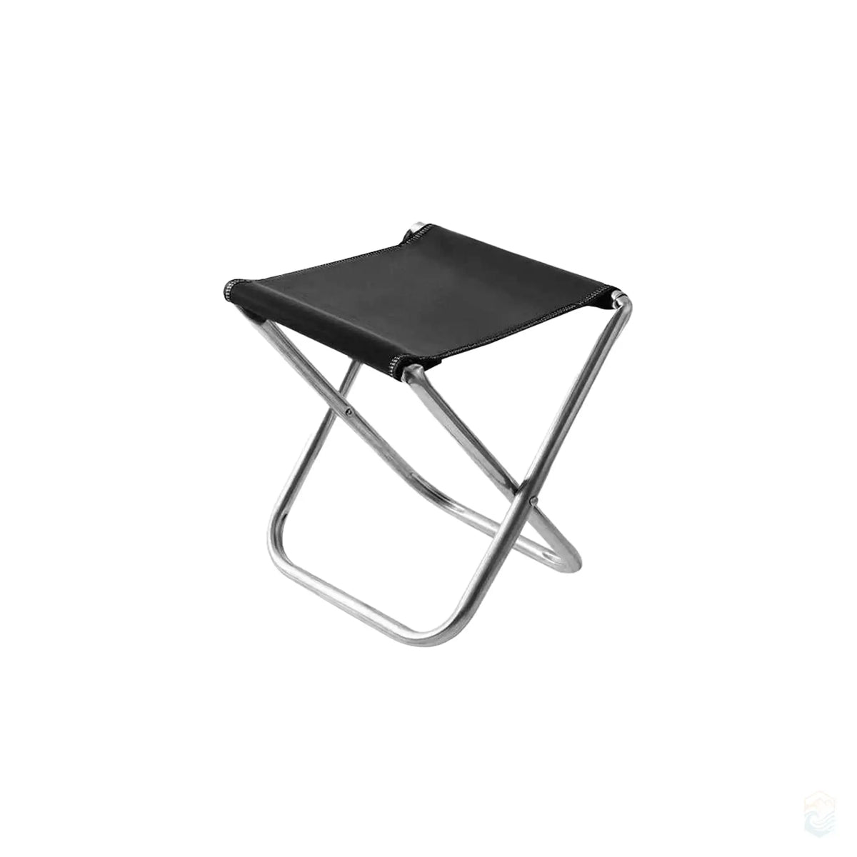Half fold black chair with chrome legs for outdoor seating.