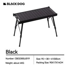 BLACKDOG Lightweight Adjustable Camping Table - Compact and Folding, Durable Aluminum Alloy for Outdoor Use