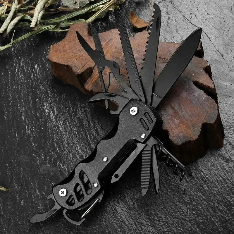 Multifunctional Folding Pocket Survival Tool - Stainless Steel Portable Camping Tool, Emergency Survival Gear, Compact and Lightweight