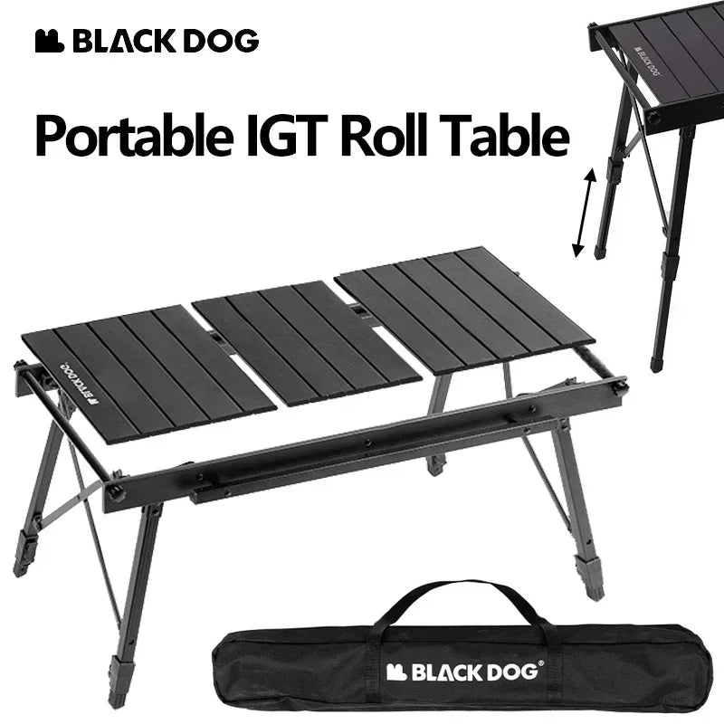 BLACKDOG Lightweight Adjustable Camping Table - Compact and Folding, Durable Aluminum Alloy for Outdoor Use