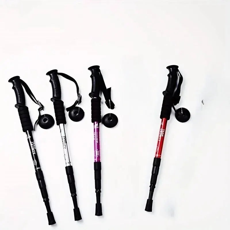 Adjustable Aluminum Trekking Poles with Ergonomic Rubber Grip – 43"