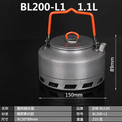 Bulin BL200 Stainless Steel Camping Kettle - Quick Heating, Portable, 1.1L or 1.6L