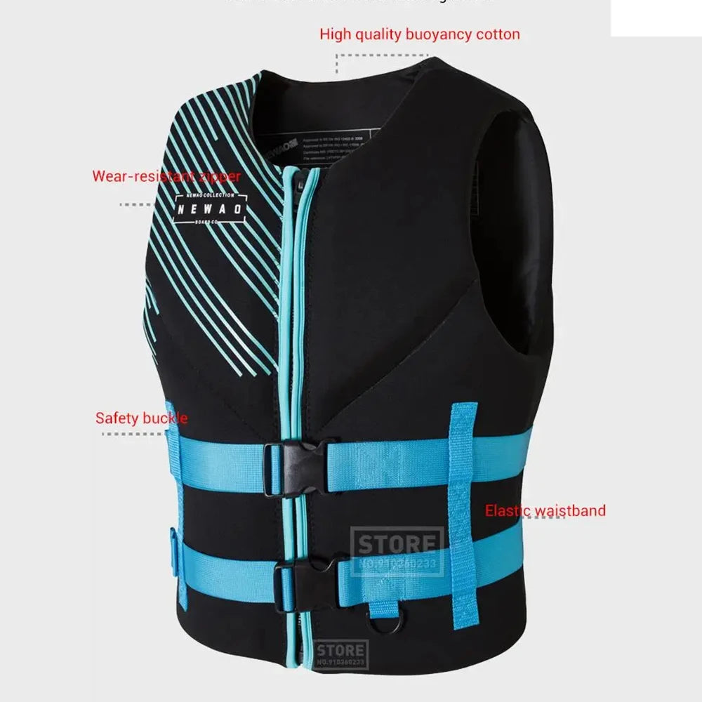 Newao High-Density Neoprene Life Vest for Water Sports - Tear-Resistant, Multiple Sizes