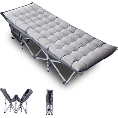 Portable Camping Cot with Mattress Flat Sleeping Design for Adults Foldable Outdoor Bed for Comfortable Campsite Rest