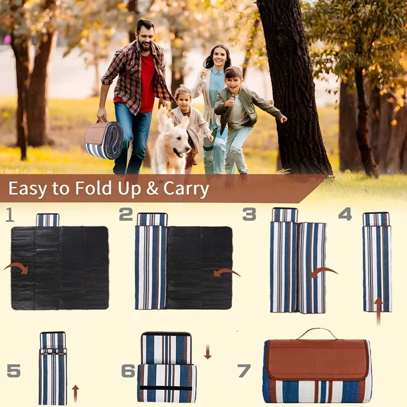 Naturehike Outdoor Canvas Picnic Blanket - Portable, Ultra-Light, Waterproof, 78.75" x 59"