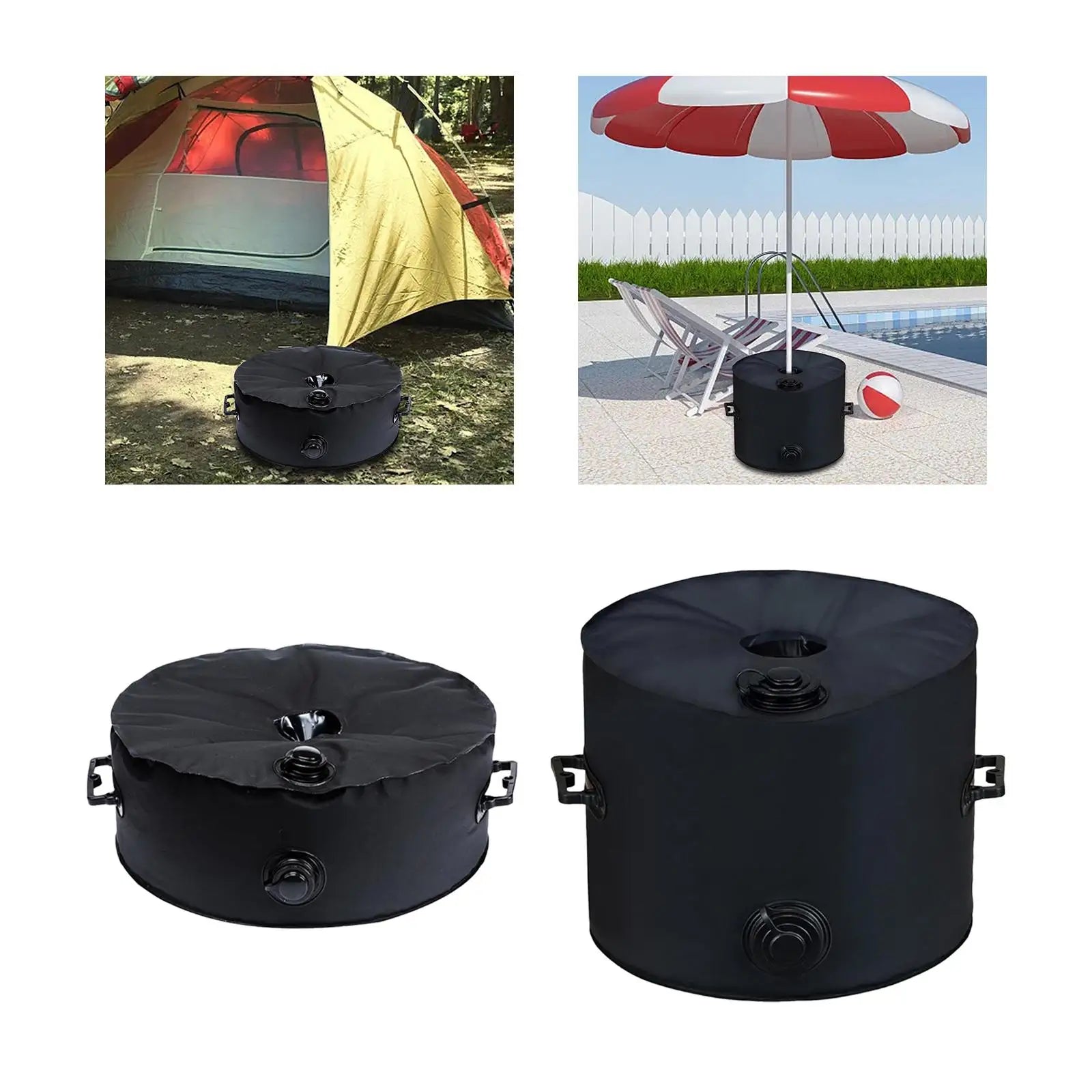 Beach Umbrella Stand Base Sand or Water Filled Weight Bag Stabilizer for Sun Canopies and Outdoor Shade Structures