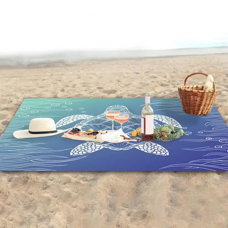 Waterproof Sandproof Beach Mat 79"x83" Portable Beach Blanket - Folding, Lightweight