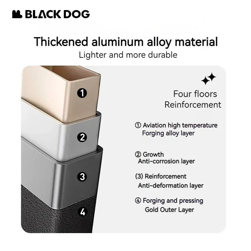 BLACKDOG Lightweight Adjustable Camping Table - Compact and Folding, Durable Aluminum Alloy for Outdoor Use