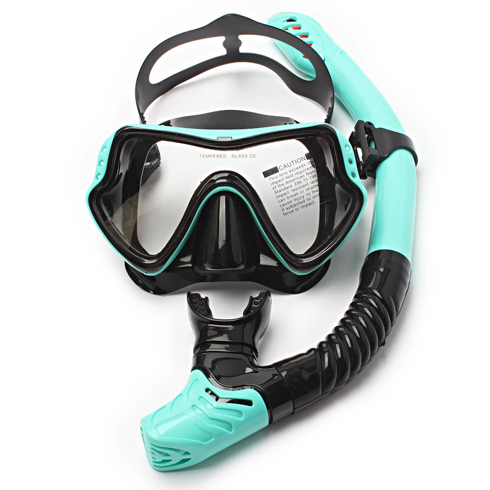 AquaGuard Premium Snorkeling Set for Adults - Full Face Mask & Dry Top Tube - 180° Panoramic View, Anti-Fog Design