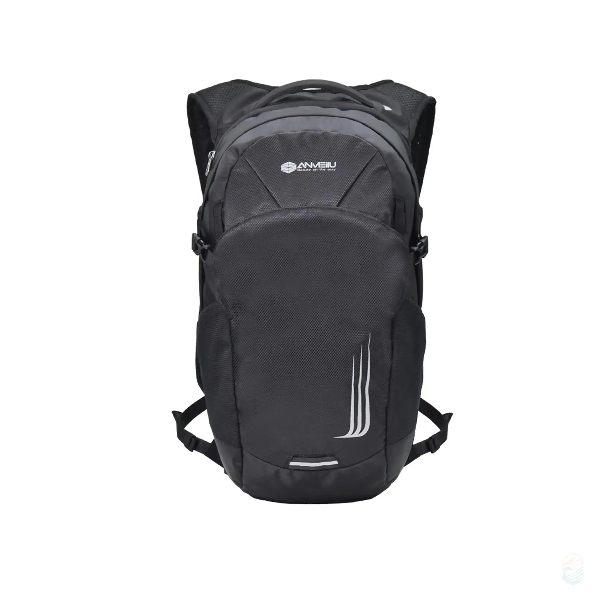 Anmeilu Waterproof Outdoor Hydration Backpack in black, 18L capacity, durable and scratch-proof.