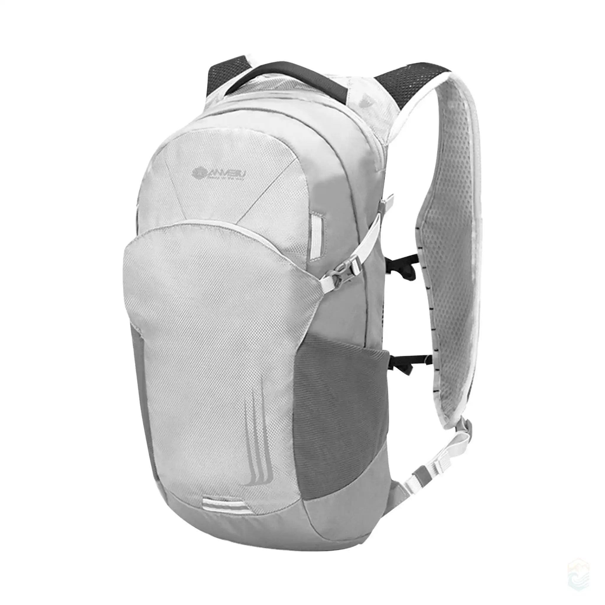 Side view of the Anmeilu Waterproof Outdoor Hydration Backpack in white, highlighting its sleek and ergonomic design.