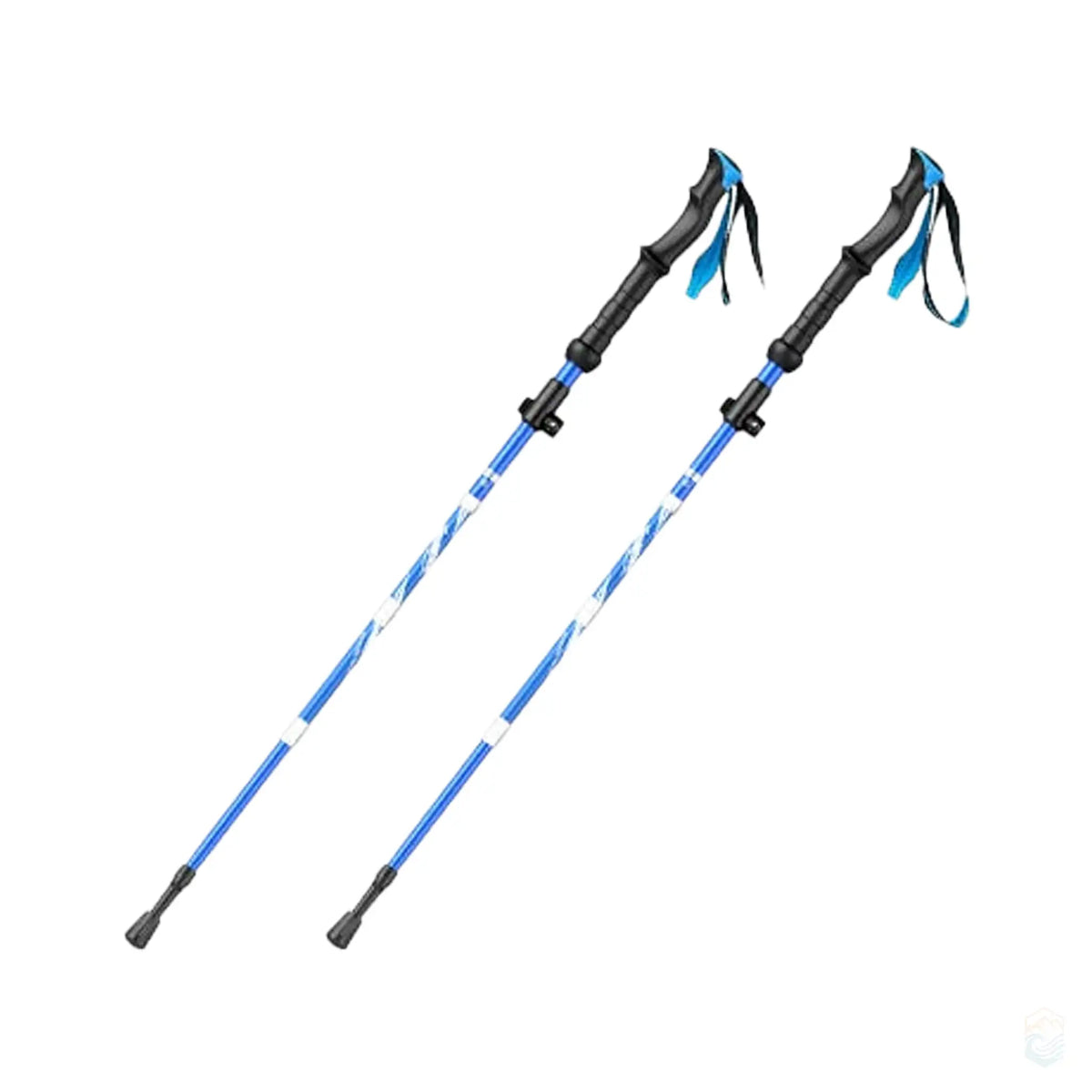 Blue BSWolf ultralight foldable trekking hiking stick made from 6061 aluminum alloy with a five-section folding design