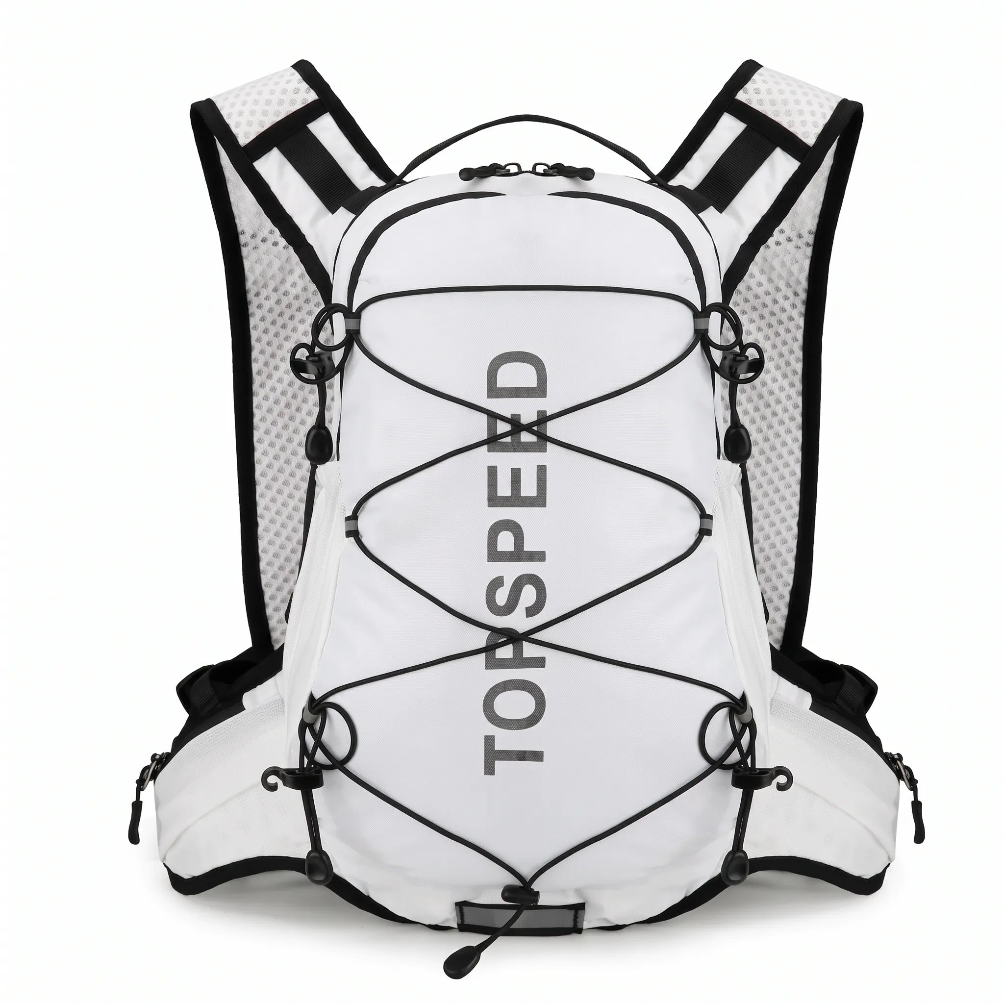 White Top Speed 20L lightweight hydration backpack for running, hiking, cycling, and outdoor sports.