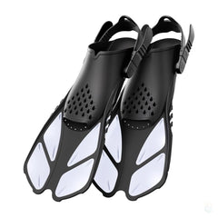 Adjustable Snorkel Fins - Short Silicone Swimming Flippers with Open Heel Design